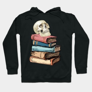 Books and Skull Illustration Hoodie